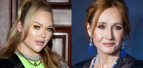 NikkieTutorials (L) slammed JK Rowling for her comments on trans folk. (Samir Hussein/WireImage/Jamie McCarthy/Getty Images for Marc Jacobs)