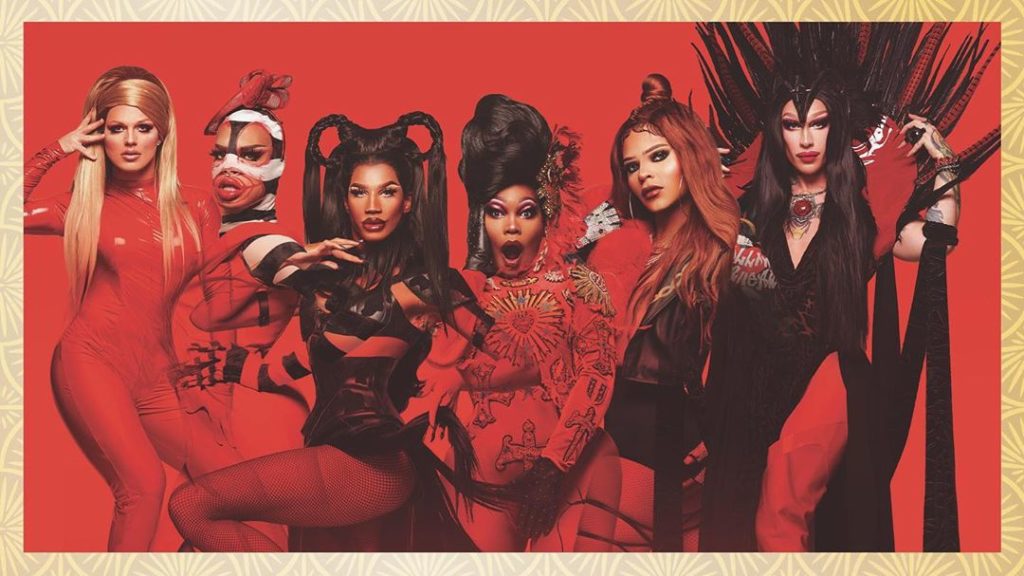 Derrick Barry, Yvie Oddly, Naomi Smalls, Asia O'Hara, Vanessa 'Vanjie' Mateo and Kameron Michaels