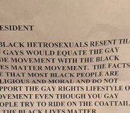 The letter attempts to stir up divisions between the LGBT+ community and BLM