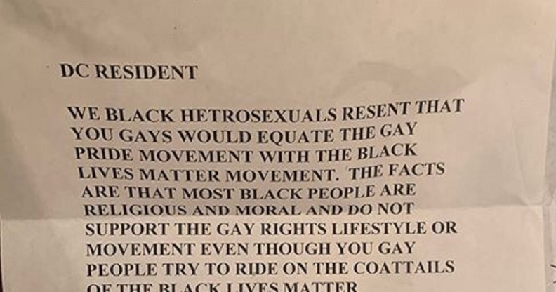 The letter attempts to stir up divisions between the LGBT+ community and BLM