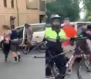 Footage of New York Police Department officers shoving a trans femme protesters into an unmarked van has flared tension between Black Lives Matter demonstrators and law enforcement even further. (Screen captures via Twitter)