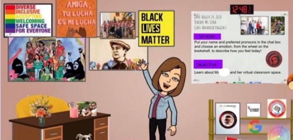 Texas teacher placed on leave for LGBT+ and BLM images in online classroom