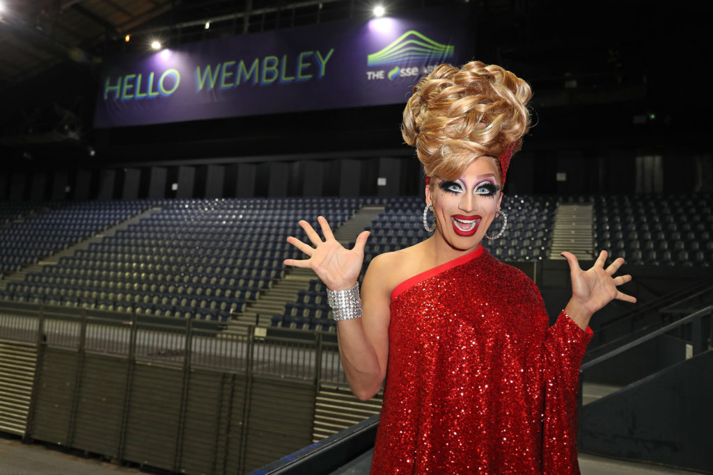 Bianca Del Rio in an empty Wembley Arena