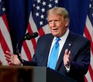 US President Donald Trump speaks on the first day of the Republican National Convention