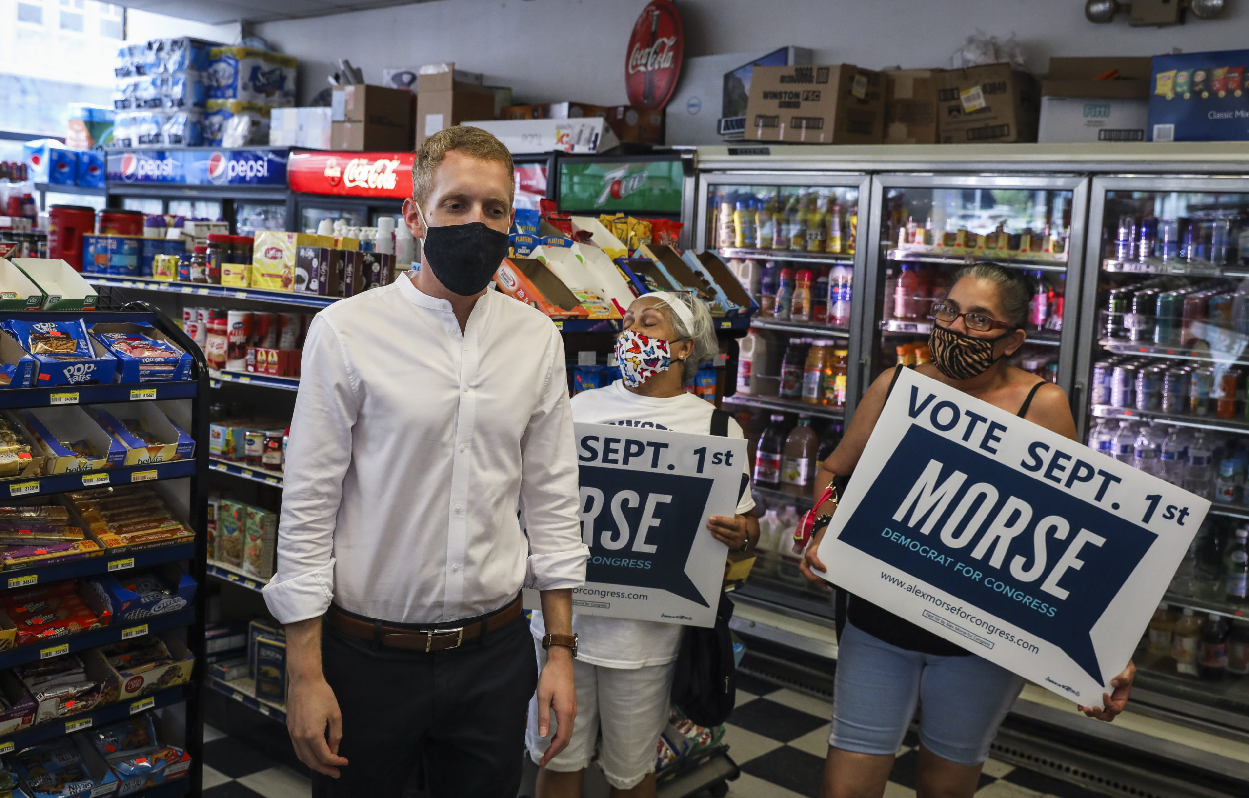 Mayor Alex Morse of Holyoke campaigns ahead of the September 1 primaries, 