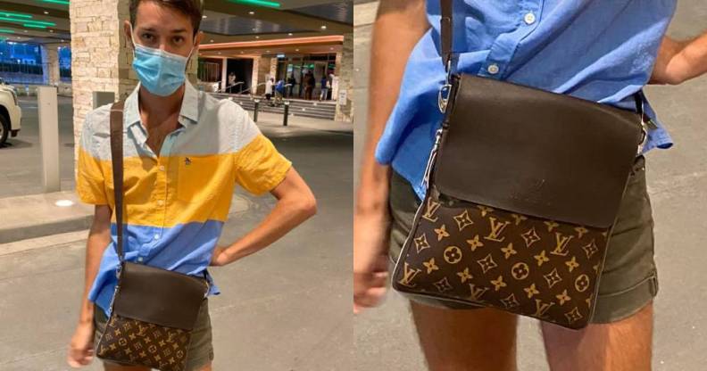 Jordan Kirk wearing his Louis Vuitton bag