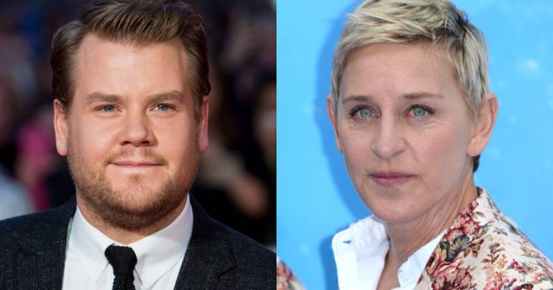 James Corden and Ellen DeGeneres