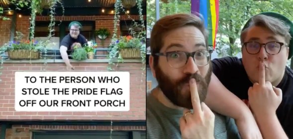 Gay couple share hilarious response to thugs who stole their Pride flag