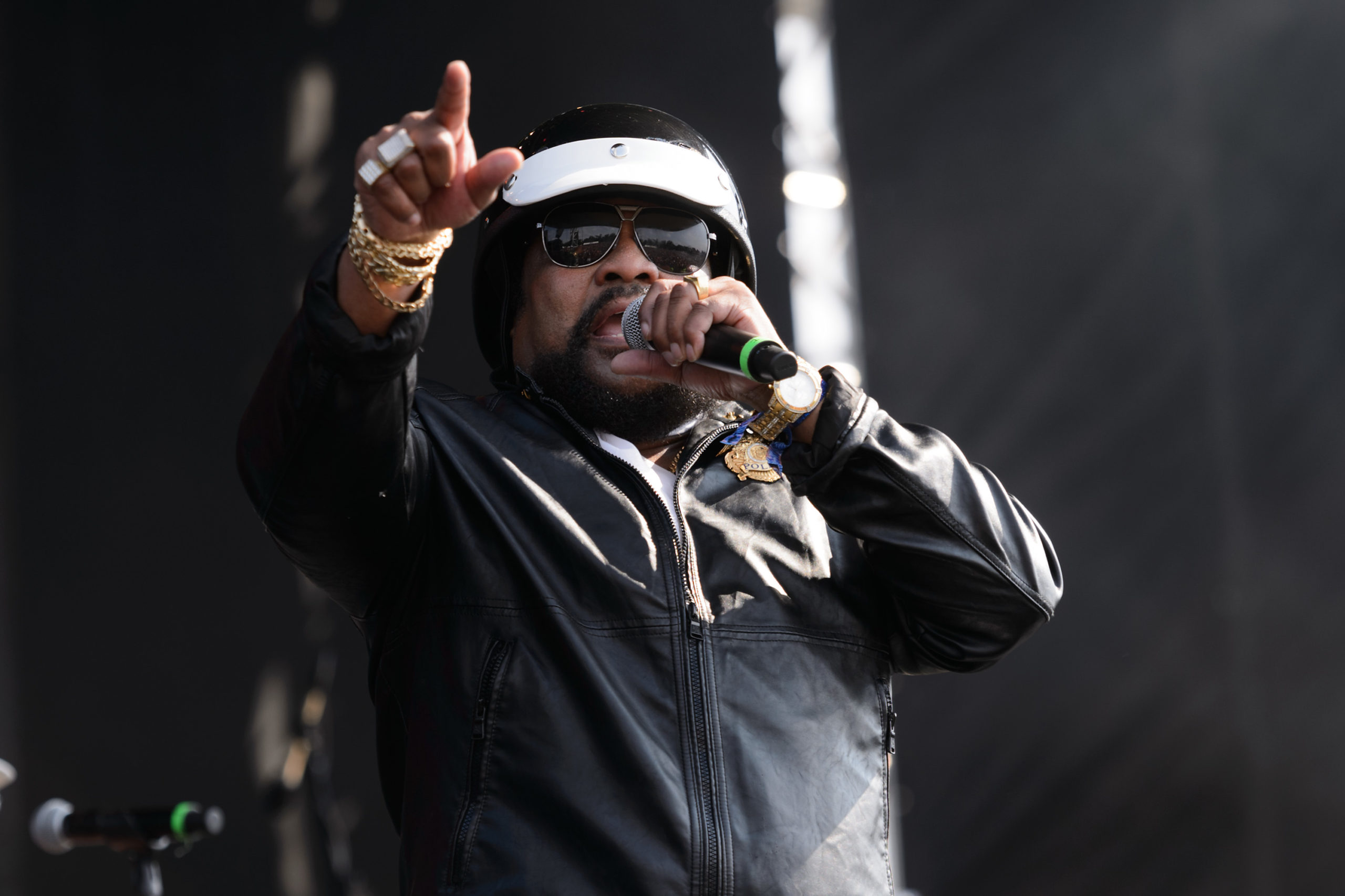 YMCA writer Victor Willis of Village People performs during Riot Fest at Douglas Park on September 15, 2019 in Chicago, Illinois.