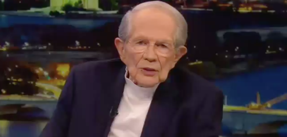 The 700 Club host Pat Robertson. (Screen capture via Twitter)