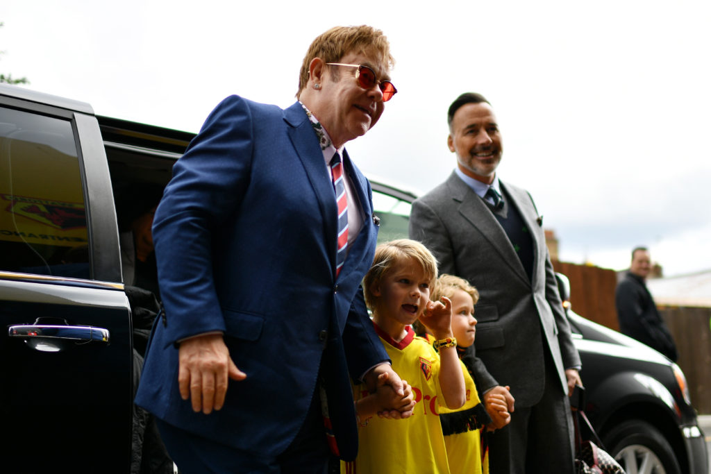 Elton John and David Furnish with their two sons.