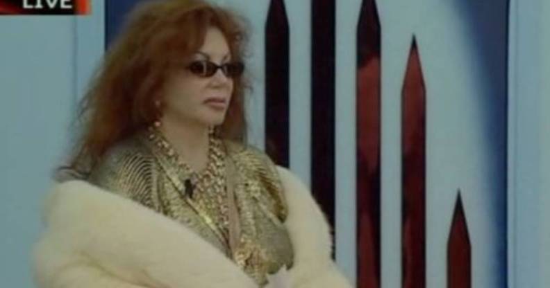 Jackie Stallone making her iconic Celebrity Big Brother entrance.