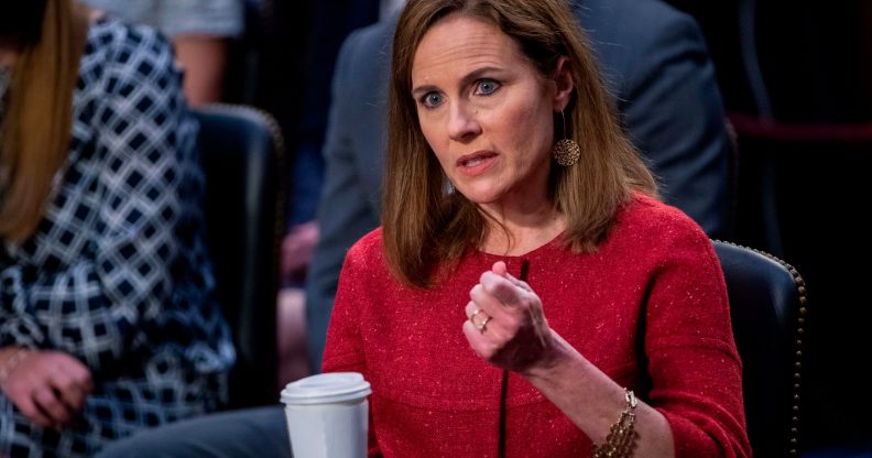 Supreme Court nominee Judge Amy Coney Barrett speaks during her confirmation hearing before the Senate Judiciary Committee on Capitol Hill in Washington, DC