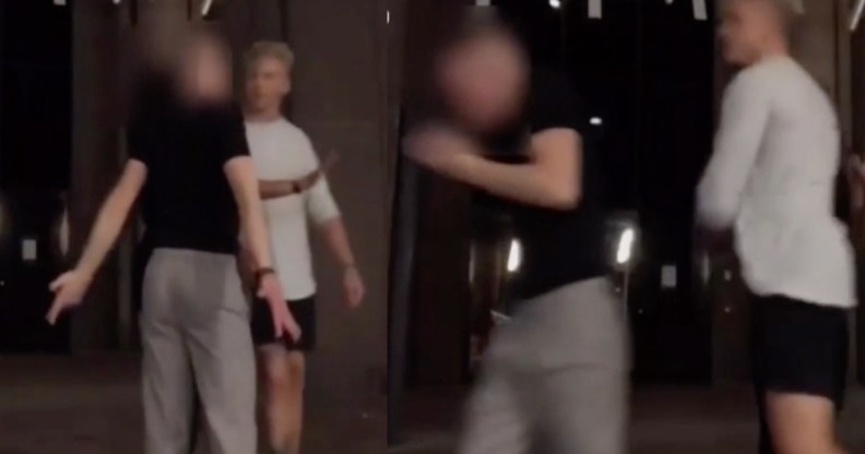 Gay man being brutally beaten on the street while filming a TikTok