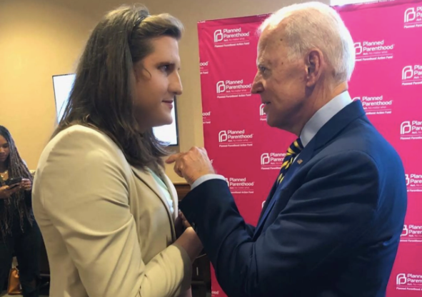 trans activist charlotte clymer and Joe Biden