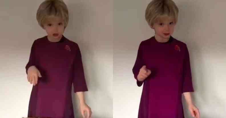 Nicola Sturgeon called a seven-year-old who dressed up in drag as her as a 'wee star'. (Screen captures via Twitter)