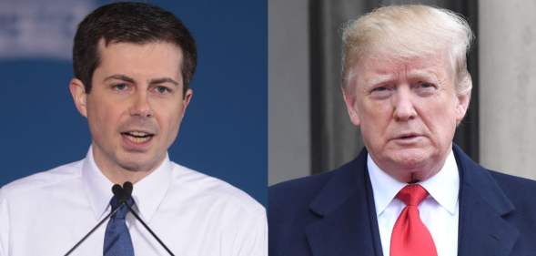 Pete Buttigieg (L) launched an attack against Donald Trump for claiming he's done 'more for the Black community than anyone else'. (Getty)