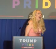 Tiffany Trump made a chaotic appearance at a Trump Pride rally