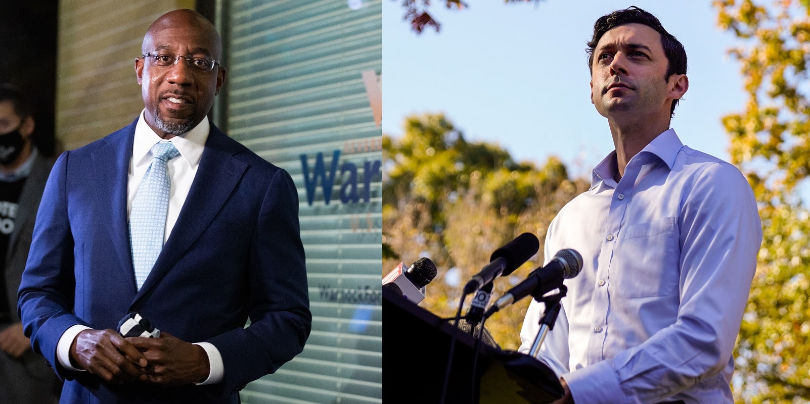 Georgia Democratic Senate candidates Rev. Raphael Warnock and Jon Ossoff