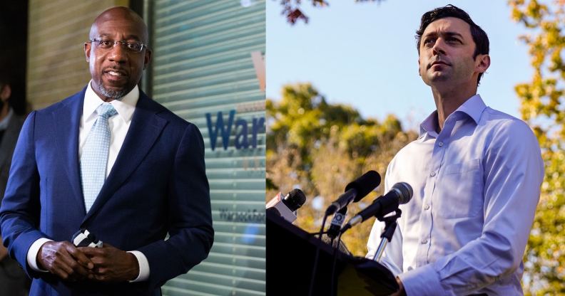 Georgia Democratic Senate candidates Rev. Raphael Warnock and Jon Ossoff