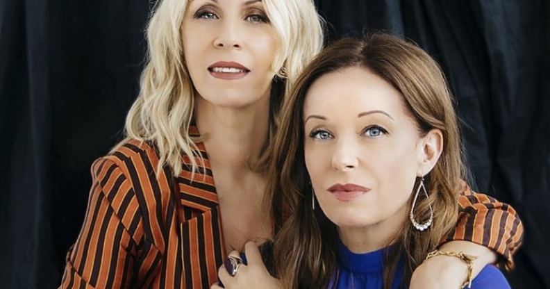 Sara Dallin (L) and Keren Woodward of British pop duo Bananarama. (Will Marsh)