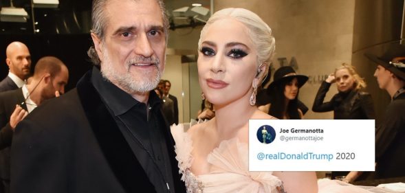 Joe Germanotta (L) endorsed Donald Trump just days after the president dissed his daughter, Lady Gaga. (Getty/Twitter)