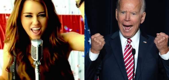 Miley Cyrus and Joe Biden