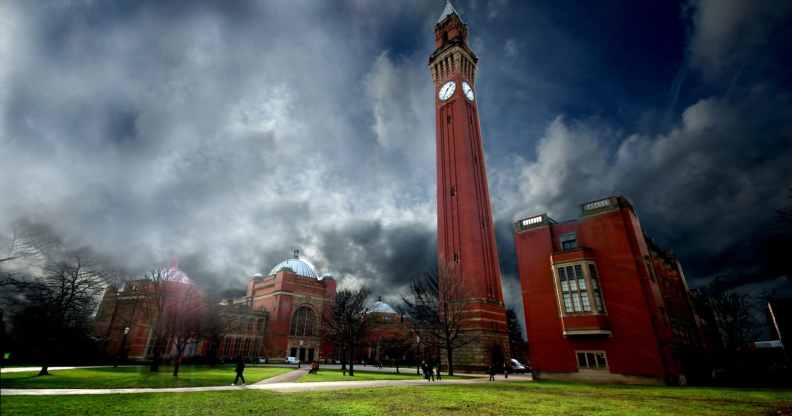 The University of Birmingham, where a gay man claims he was subjected to months of conversion therapy