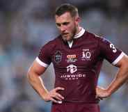 Kurt Capewell looks on during game two of the 2020 State of Origin series between the New South Wales Blues and the Queensland Maroons