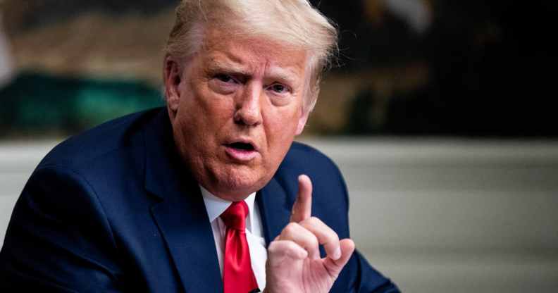 President Donald Trump speaks in the Diplomatic Room of the White House on November 26, 2020