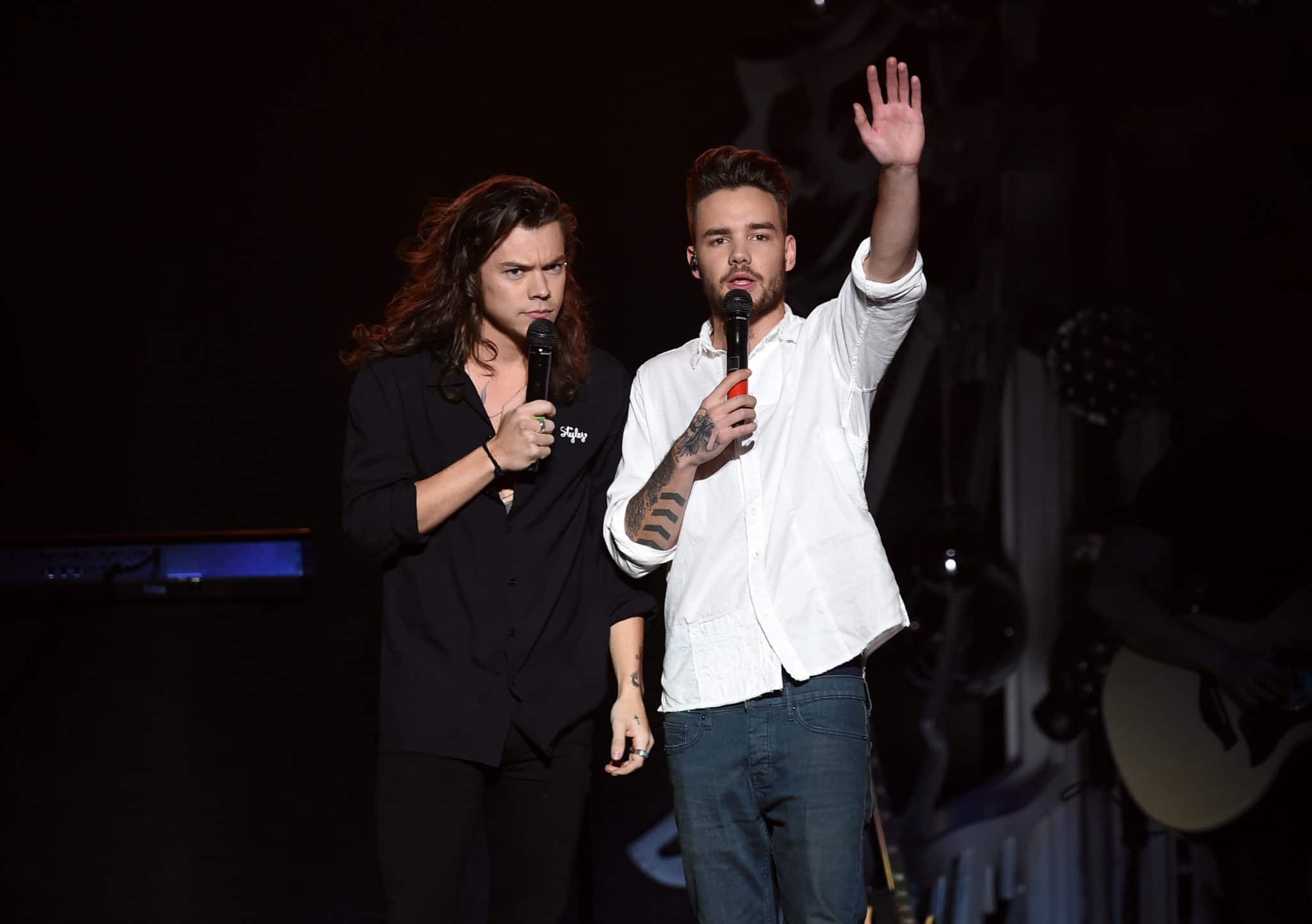 Harry Styles and Liam Payne of One Direction perform in 2015