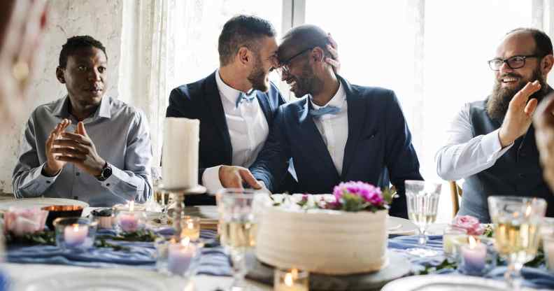 Gay couple celebrate their wedding