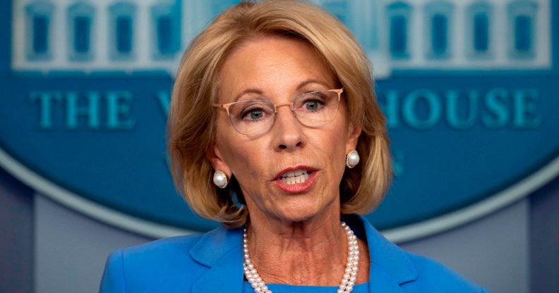 US Secretary of Education Betsy Devos