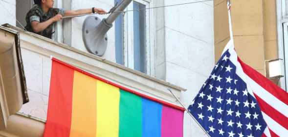 US embassy pride flag