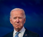 US President-elect Joe Biden in a black suit and blue tie