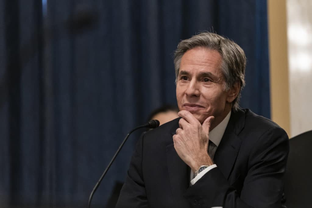 Biden administration secretary of state Antony Blinken at his confirmation hearing