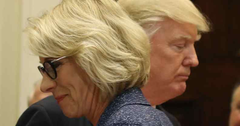 Transphobe and spineless Trump sycophant Betsy DeVos resigns