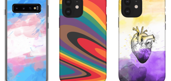 The phone case collection features designs with all the different pride flags. (PinkNews)