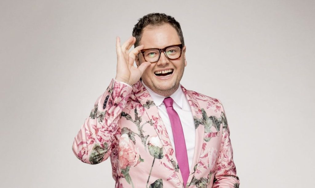 Alan Carr in a floral suit