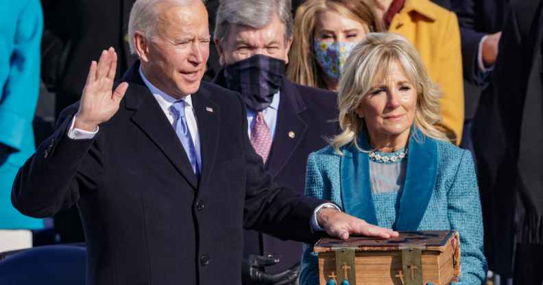 Joe Biden taking oath of office