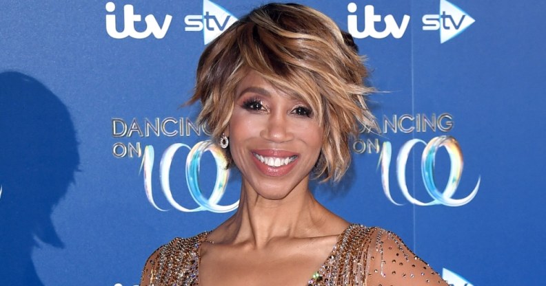 Headshot of Trisha Goddard in a diamanté dress