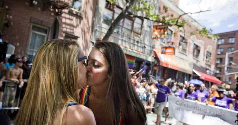 teenagers kissing pride nyc