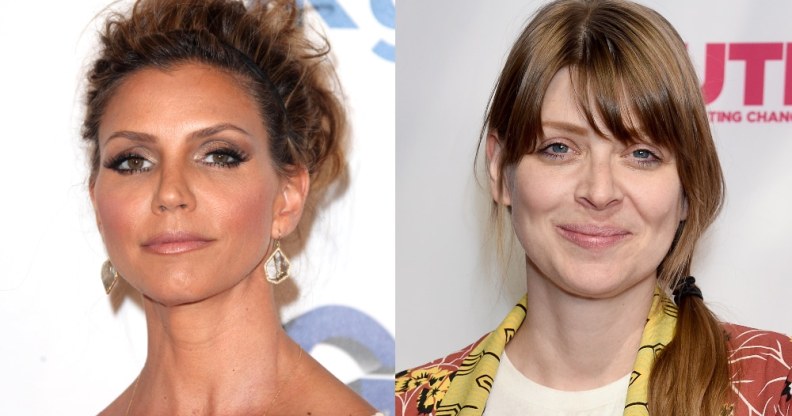 Headshots of Charisma Carpenter and Amber Benson smiling to the camera on the red carpet