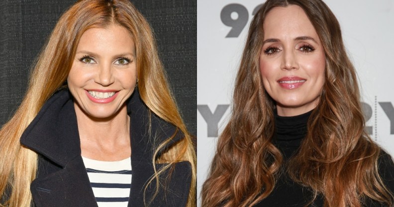 Headshots of Charisma Carpenter and Eliza Dushku both smiling to the camera