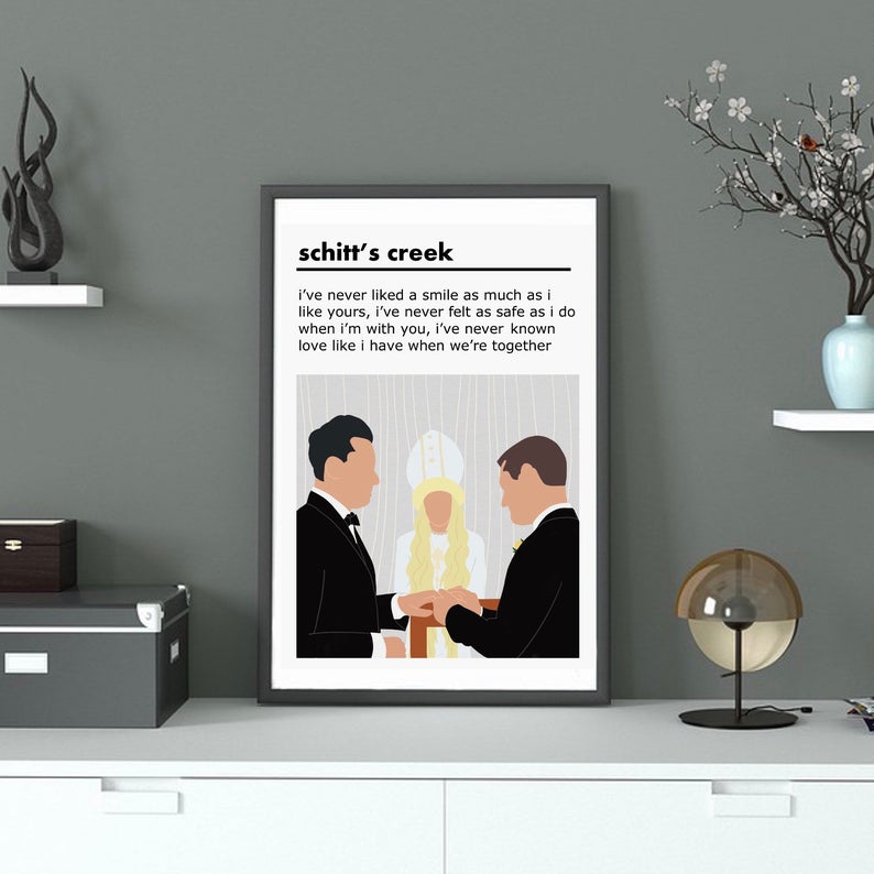 Schitt's Creek wedding print. (PrintsbySimonStore/Etsy)