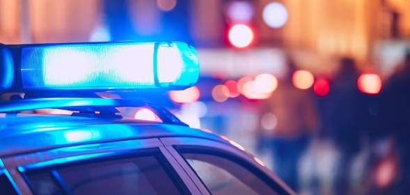 A photograph of a police car siren