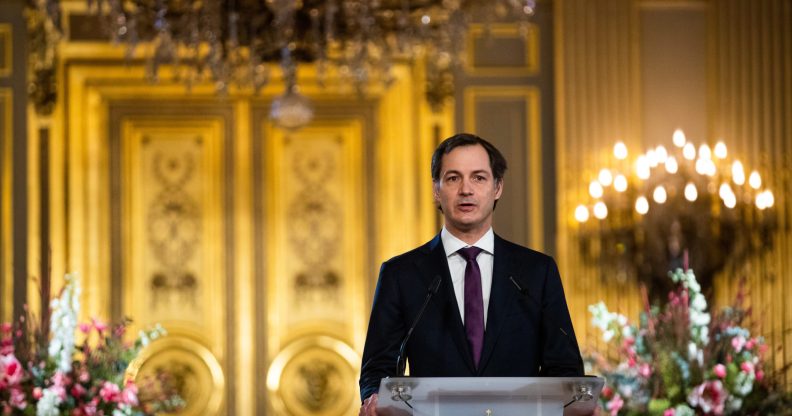 Prime Minister of Belgium Alexander De Croo in a gilded state room