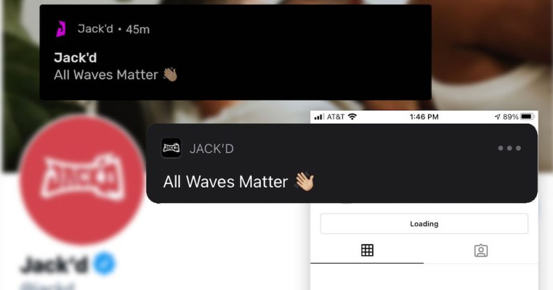 Jack'd "All Waves Matter" notification