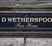 A close up of a Wetherspoons pub sign