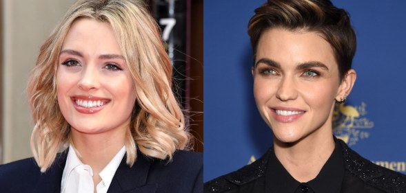 On the left: Headshot of Wallis Day smiling. On the right: Headshot of Ruby Rose smiling